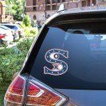 White Wool Sox The City of Chicago Logo Baseball Car Bumper Sticker Decal 4'' X 5''