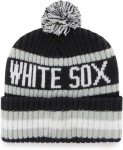 47 MLB Unisex-Adult Officially Licensed Primary Logo Bering Sport Knit Cuffed Pom Beanie Cold Weather Hat - Chicago White Sox Black