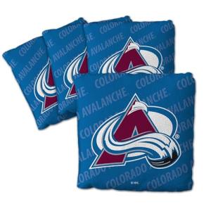 YouTheFan Officially-Licensed NHL Colorado Avalanche Set of 4 Cornhole Bags - All Weather Regulation 6” x 6” Size - 16oz Weight - Designed in USA