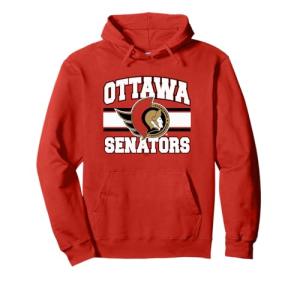 Ottawa Senators Stripe Red Officially Licensed Pullover Hoodie