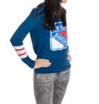 Calhoun NHL Women's V-Neck Varsity Long Sleeve Shirt (New York Rangers, X-Large)