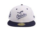 New Era MLB 59FIFTY Cooperstown Authentic Collection Chrome Fitted Hat (7 1/2, Baltimore Orioles, White Black Cooperstown)