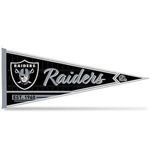 Rico Industries NFL Football Las Vegas Raiders Classic 12" x 30" Felt Wall Décor Pennant - Great for Home/Bed Room/Man Cave Décor