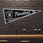 Rico Industries NFL Football Las Vegas Raiders Classic 12" x 30" Felt Wall Décor Pennant - Great for Home/Bed Room/Man Cave Décor
