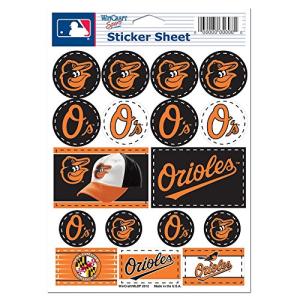 MLB Baltimore Orioles Vinyl Sticker Sheet, 5" x 7"