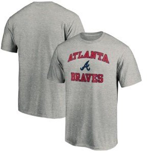 MLB Kids Youth 8-20 Official City Headline Arch Logo Team T-Shirt (US, Numeric, 10, 12, Regular, Atlanta Braves - Grey)