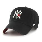 47 New York Yankees Thorn Clean Up Dad Hat Baseball Cap - Black/Rose