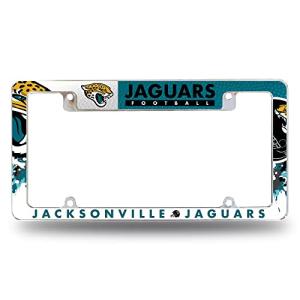 Rico Industries NFL Jacksonville Jaguars Primary 12" x 6" Chrome All Over Automotive License Plate Frame for Car/Truck/SUV