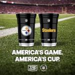 Top Cup NFL Pittsburgh Steelers 20 oz Reusable Aluminum Cups 20 Count | Officially Licensed, Durable, Reusable & Recyclable, Made in USA