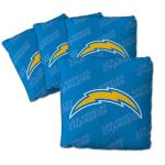 YouTheFan Officially-Licensed NFL Los Angeles Chargers Set of 4 Cornhole Bags - All Weather Regulation 6” x 6” Size - 16oz Weight - Designed in USA