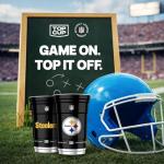 Top Cup NFL Pittsburgh Steelers 20 oz Reusable Aluminum Cups 20 Count | Officially Licensed, Durable, Reusable & Recyclable, Made in USA