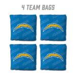 YouTheFan Officially-Licensed NFL Los Angeles Chargers Set of 4 Cornhole Bags - All Weather Regulation 6” x 6” Size - 16oz Weight - Designed in USA
