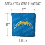 YouTheFan Officially-Licensed NFL Los Angeles Chargers Set of 4 Cornhole Bags - All Weather Regulation 6” x 6” Size - 16oz Weight - Designed in USA