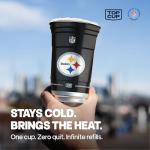 Top Cup NFL Pittsburgh Steelers 20 oz Reusable Aluminum Cups 20 Count | Officially Licensed, Durable, Reusable & Recyclable, Made in USA