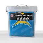 YouTheFan Officially-Licensed NFL Los Angeles Chargers Set of 4 Cornhole Bags - All Weather Regulation 6” x 6” Size - 16oz Weight - Designed in USA