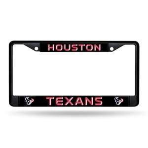 Rico Industries NFL Football Houston Texans Black License Plate Frame 12" x 6"