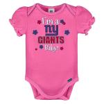 NFL New York Giants 3 Pack Ruffle Sleeve Team Bodysuit, blue/white/pink New York Giants, 3-6 Months