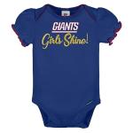 NFL New York Giants 3 Pack Ruffle Sleeve Team Bodysuit, blue/white/pink New York Giants, 3-6 Months