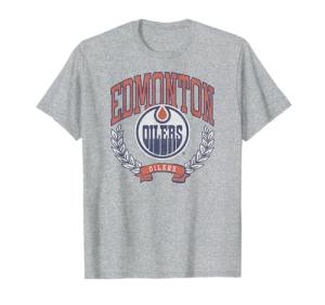 Edmonton Oilers Vintage Victory Gray Officially Licensed T-Shirt