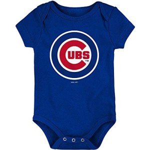 Genuine Stuff MLB Newborn & Infants 0-24 Months Primary Logo Onesie Bodysuit Romper (Chicago Cubs, 3/6 Months)
