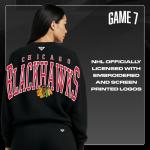 GAME 7 x NHL Women's Officially Licensed Long Sleeve Crew Neck Cotton T-Shirt Black