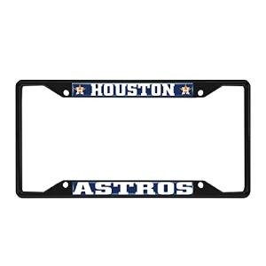 Fan Mats 31306: Houston Astros Metal License Plate Frame Black Finish