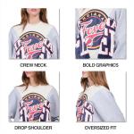 Ultra Game WNBA Official Womens Super Soft Showtime Crew Sweatshirt, New York Liberty, Heather Gray, Medium