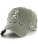 47 Brand MLB Moss Green Primary Logo Clean Up Adjustable Strap Baseball Cap Hat, Adult One Size Fits All - Los Angeles Angels Moss Green