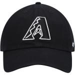 47 Brand MLB Black White Primary Logo Clean Up Adjustable Baseball Cap Hat, Adult One Size Fits All - Arizona Diamondbacks Black White