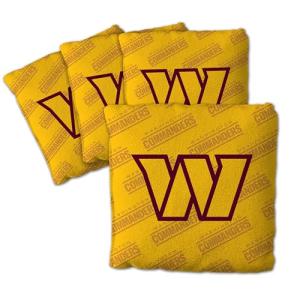 YouTheFan Officially-Licensed NFL Washington Commanders Set of 4 Cornhole Bags - All Weather Regulation 6” x 6” Size - 16oz Weight - Designed in USA