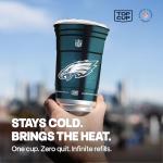Top Cup NFL Philadelphia Eagles 20 oz Reusable Aluminum Cups 20 Count | Officially Licensed, Durable, Reusable & Recyclable, Made in USA