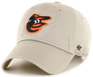 47 Brand MLB Natural Primary Logo Clean Up Adjustable Baseball Cap Hat, Adult One Size Fits All - Baltimore Orioles Natural