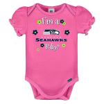 NFL Seattle Seahawks 3 Pack Ruffle Sleeve Team Bodysuit, blue/white/pink Seattle Seahawks, 3-6 Months (138823160SEA06M-664)