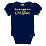 NFL Seattle Seahawks 3 Pack Ruffle Sleeve Team Bodysuit, blue/white/pink Seattle Seahawks, 3-6 Months (138823160SEA06M-664)