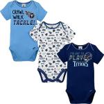 Gerber NFL Tennessee Titans 3 Pack Short Sleeve Bodysuit, Blue/White Tennessee Titans, 0-3 Months