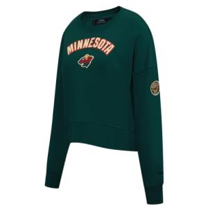 Pro Standard Womens NHL Minnesota Wild Classic Chenille Crewneck Sweatshirt Forest Green L