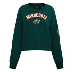 Pro Standard Womens NHL Minnesota Wild Classic Chenille Crewneck Sweatshirt Forest Green L