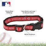 MLB Cincinnati Reds Licensed PET COLLAR- Heavy-Duty, Strong, and Durable Dog Collar. Available in 29 Baseball Teams and 4 Sizes