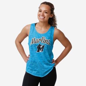 FOCO Miami Marlins MLB Womens Burn Out Sleeveless Top