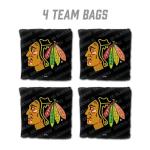 YouTheFan Officially-Licensed NHL Chicago Blackhawks Set of 4 Cornhole Bags - All Weather Regulation 6” x 6” Size - 16oz Weight - Designed in USA