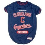 MLB Tee Shirt for Dogs & Cats - Cleveland Guardians Dog T-Shirt, Large.