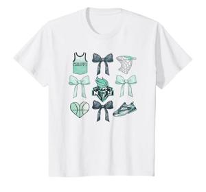WNBA New York Liberty Bow Grid T-Shirt, Youth, White, Medium