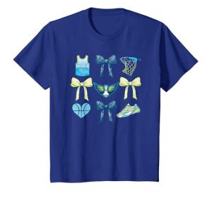 WNBA Dallas Wings Bow Grid T-Shirt, Youth, Royal Blue, Medium