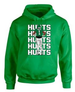 Green Philadelphia Jalen Hurts Text Pic Hooded Sweatshirt YOUTH LARGE