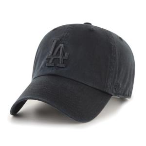 47 Brand Los Angeles LA Dodgers Clean Up Hat Cap Adjustable (All Black)