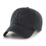 47 Brand Los Angeles LA Dodgers Clean Up Hat Cap Adjustable (All Black)