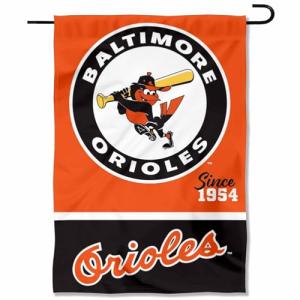 Baltimore Orioles Retro Vintage Throwback Double Sided Garden Flag