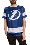Calhoun NHL Mens Performance Quick Dry Moisture Wicking Rash Guard Short Sleeve Shirt (Tampa Bay Lightning, Large)