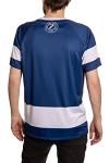 Calhoun NHL Mens Performance Quick Dry Moisture Wicking Rash Guard Short Sleeve Shirt (Tampa Bay Lightning, Large)