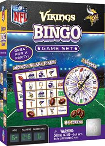 MasterPieces - NFL Bingo, Officially Licensed Minnesota Vikings Football Game, Set Includes Spinner, 84 Custom Chips, 6 Bingo Cards, Family & Party Fun for 2-6 Players